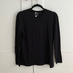 NWT. Large, merino wool, long sleeve black, activewear.